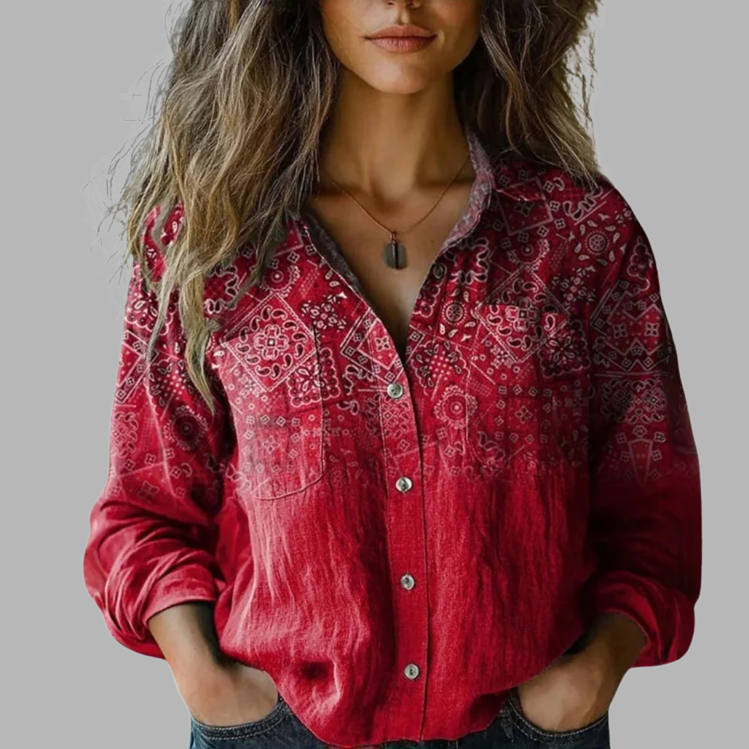 ALÉVANE | Blouse à Imprimé Floral Rétro Nanna