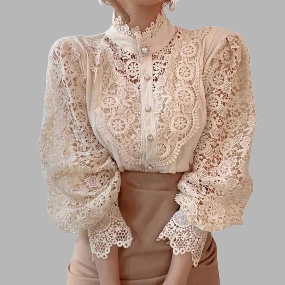 ALÉVANE | Chemise à manches longues avec dentelle et détails Tove