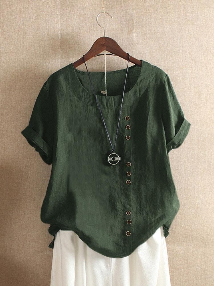 ALÉVANE | Blouse Aérée avec Patte de Boutonnage Bianca