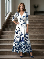 ALÉVANE | Robe Midi Croisée à Col Celine