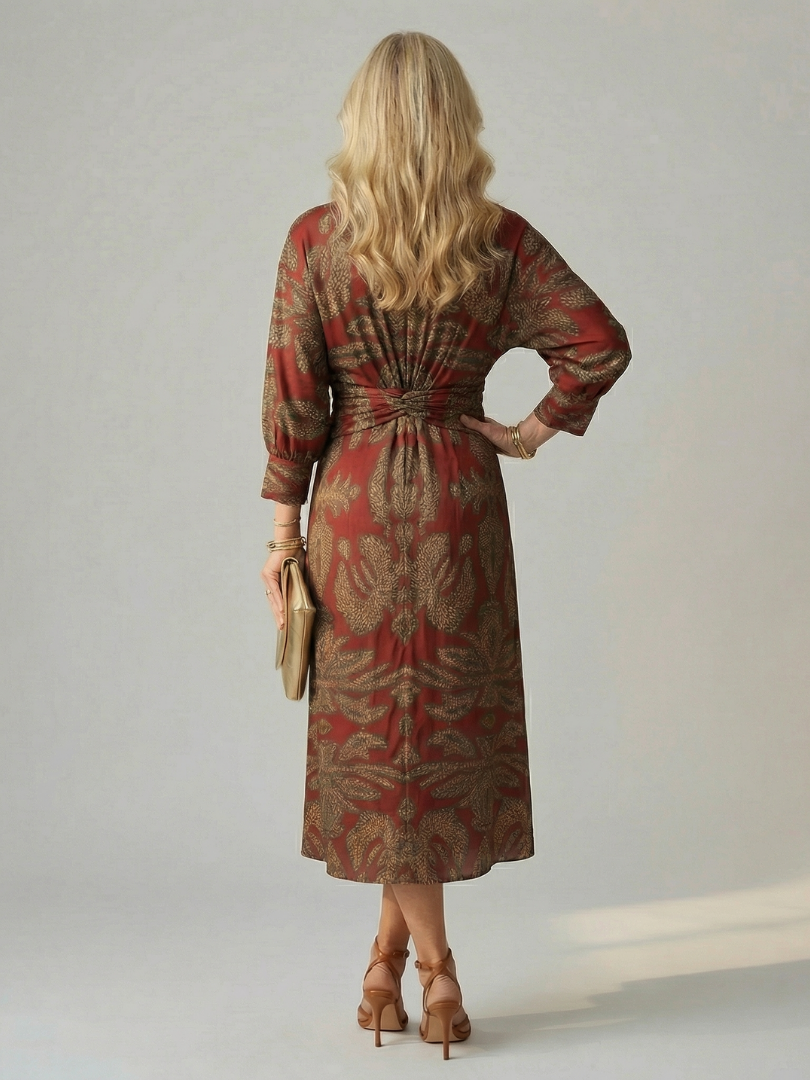 ALÉVANE | Robe Midi Wrap Naturelle Lune