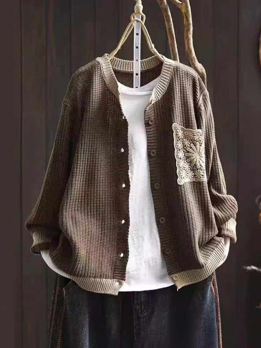 ALÉVANE | Cardigan Maille Gaufrée à Poches Sandrine