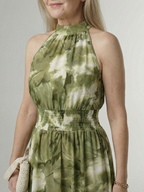 ALÉVANE | Robe Midi à Encolure Halter Froncée Sylin