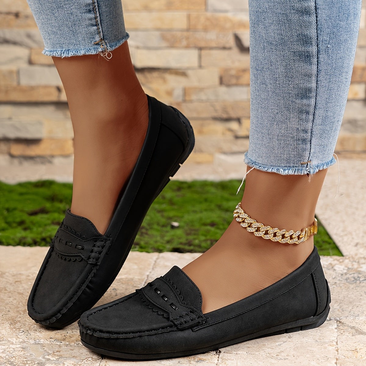 ALÉVANE | Mocassins Effet Daim Festonnés Marie