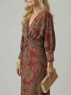 ALÉVANE | Robe Midi Wrap Naturelle Lune