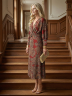 ALÉVANE | Robe Midi Wrap Naturelle Lune