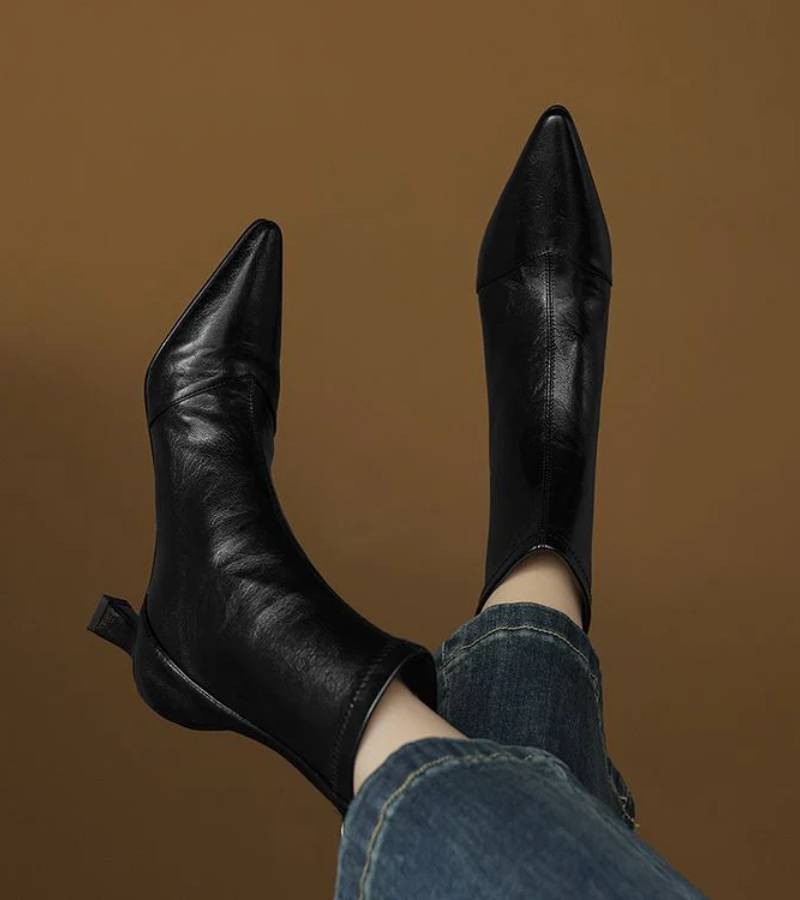 ALÉVANE | Bottines en cuir à talon élégant