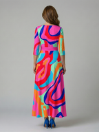ALÉVANE | Robe Midi Croisée à Col Celine