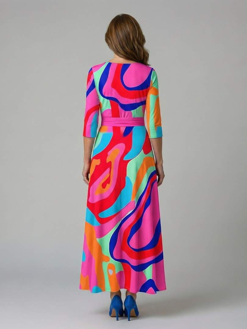 ALÉVANE | Robe Midi Croisée à Col Celine
