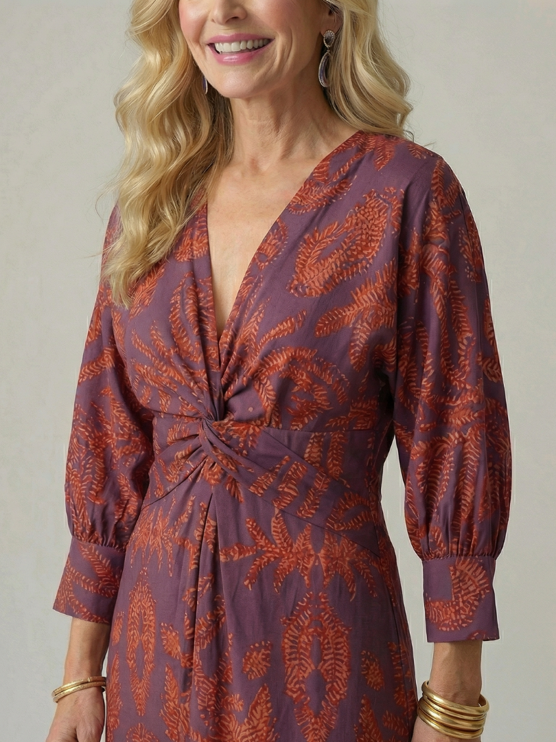 ALÉVANE | Robe Midi Wrap Naturelle Lune