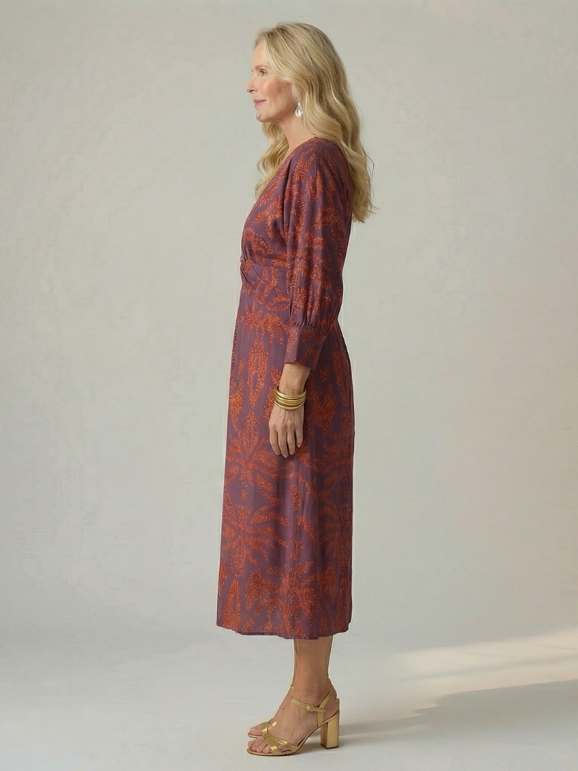 ALÉVANE | Robe Midi Wrap Naturelle Lune