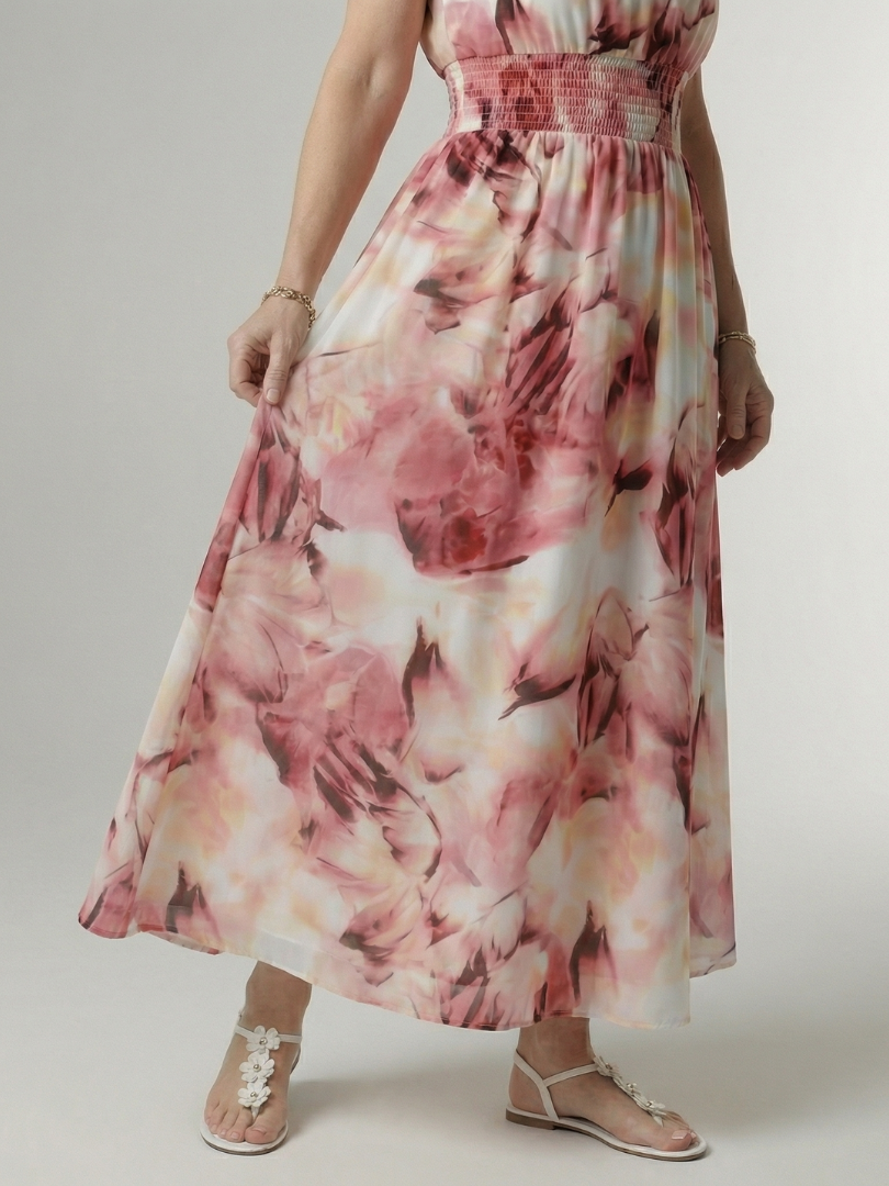 ALÉVANE | Robe Midi à Encolure Halter Froncée Sylin