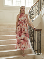 ALÉVANE | Robe Midi à Encolure Halter Froncée Sylin