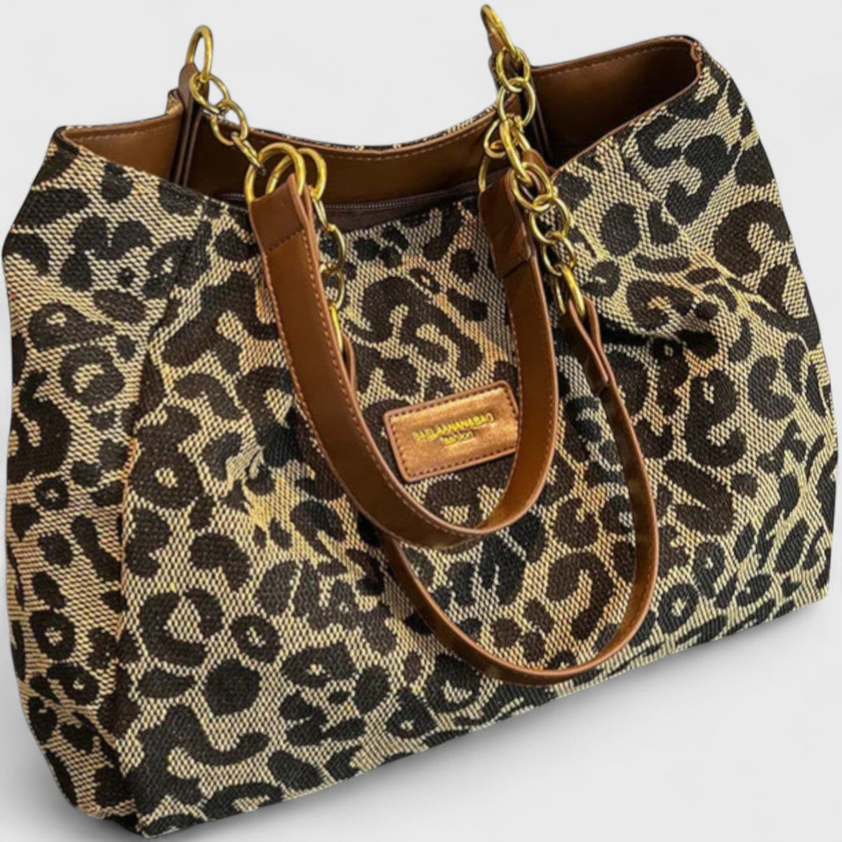 ALÉVANE | SAC SHOPPING EN TOILE MOTIF LÉOPARD