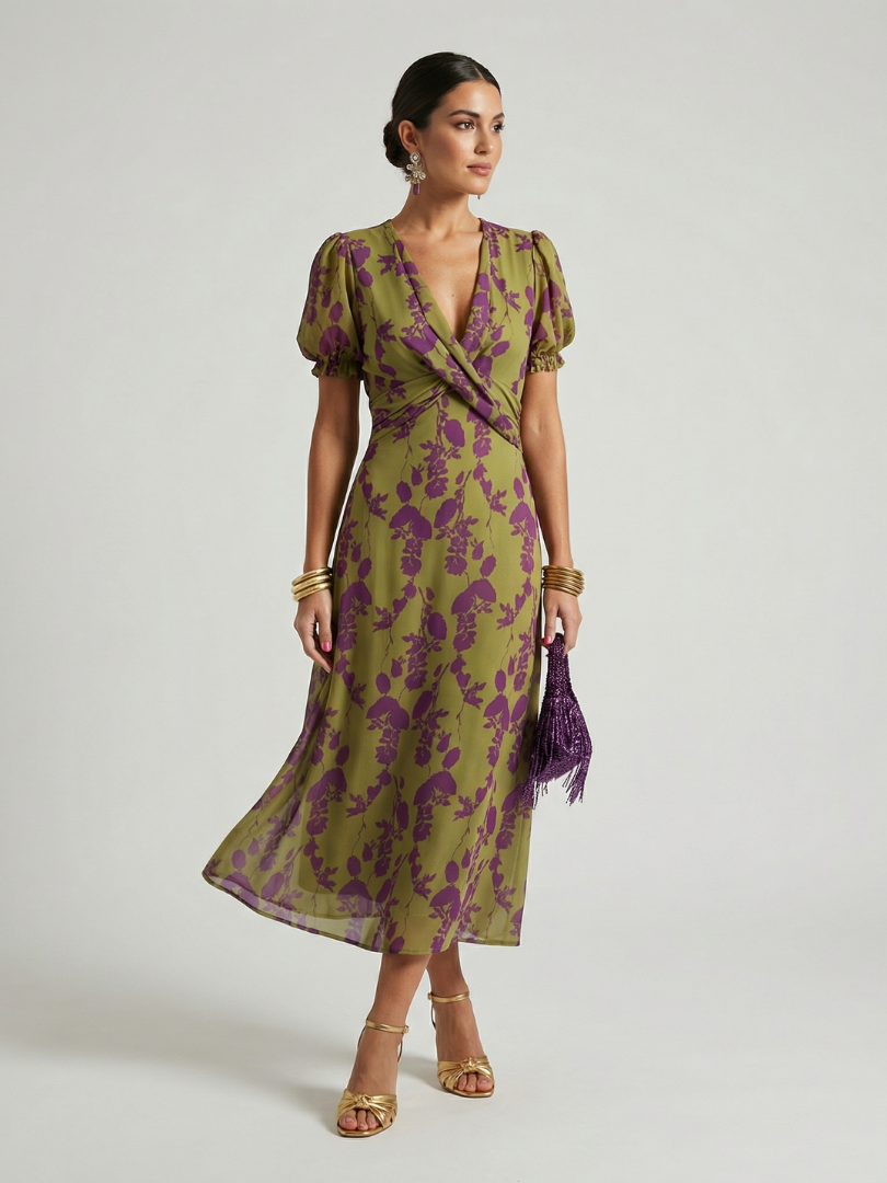 ALÉVANE | Robe Midi Florale Détendue Virel