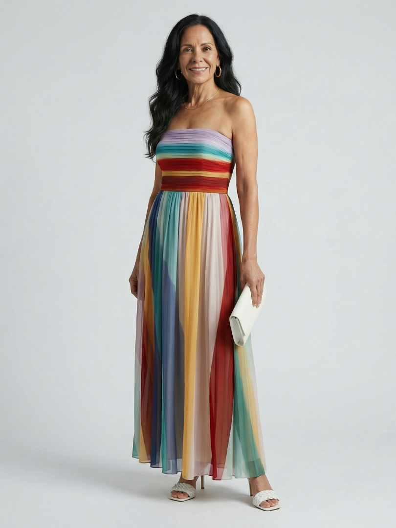 ALÉVANE | Robe Maxi à Rayures Légères Sereine