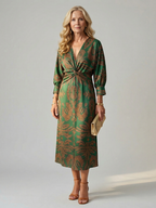 ALÉVANE | Robe Midi Wrap Naturelle Lune