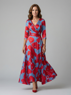 ALÉVANE | Robe Midi Croisée à Col Celine