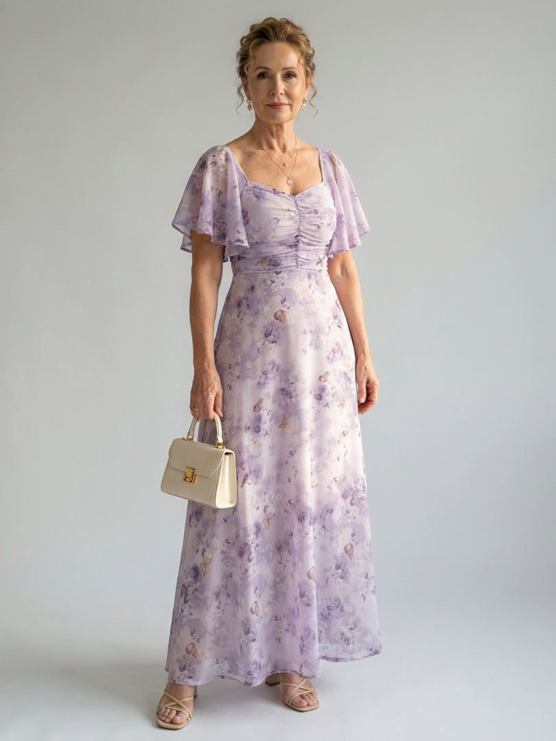 ALÉVANE | Robe Midi à Manches Volantes Vaelis