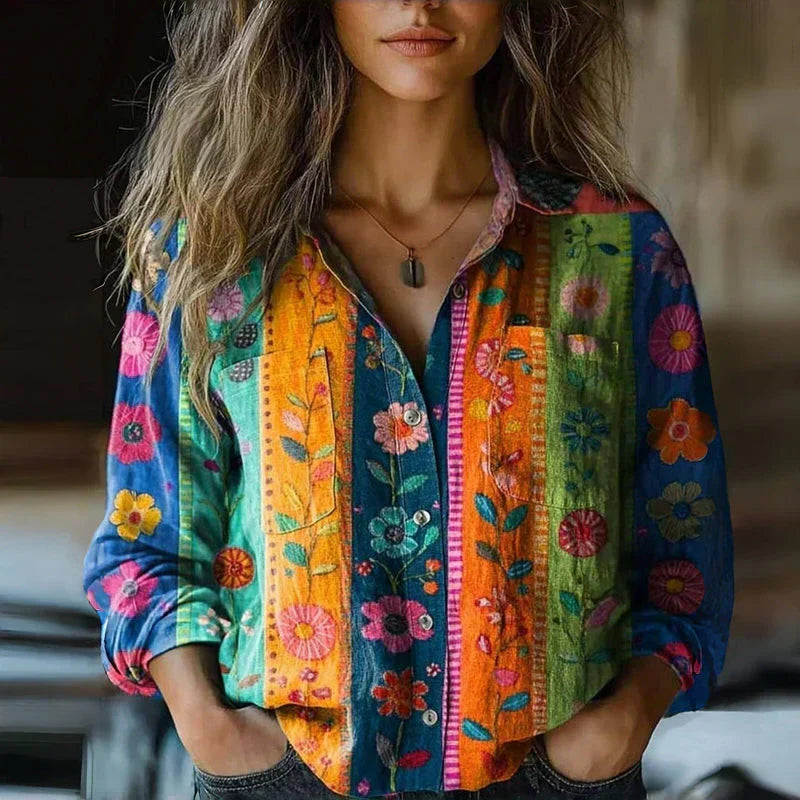 ALÉVANE | Blouse à Imprimé Floral Rétro Nanna