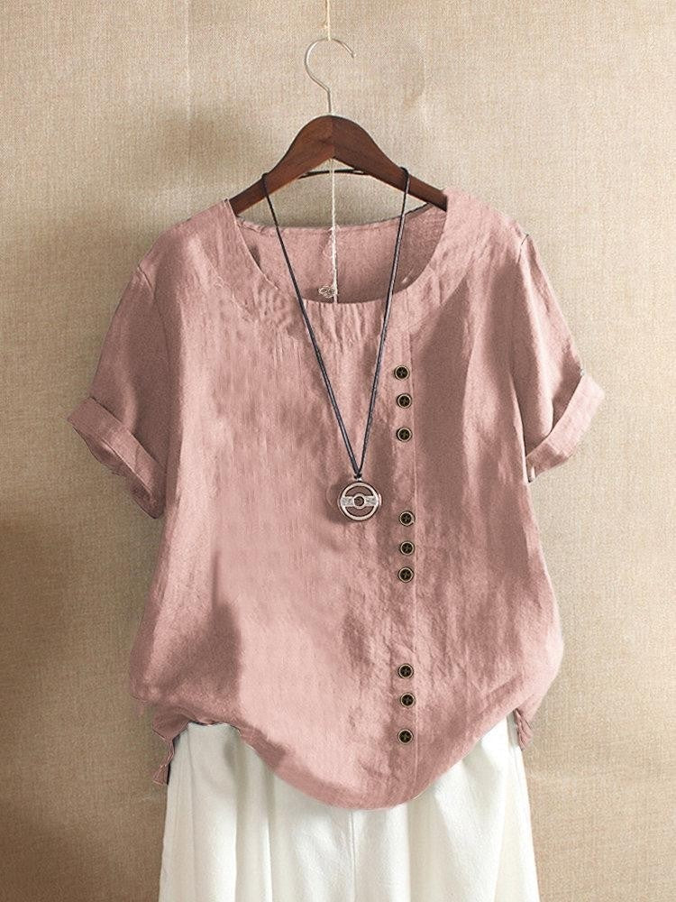 ALÉVANE | Blouse Aérée avec Patte de Boutonnage Bianca