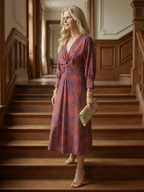 ALÉVANE | Robe Midi Wrap Naturelle Lune