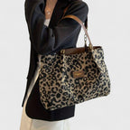 ALÉVANE | SAC SHOPPING EN TOILE MOTIF LÉOPARD