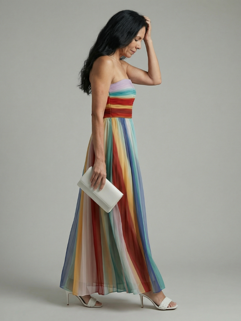 ALÉVANE | Robe Maxi à Rayures Légères Sereine