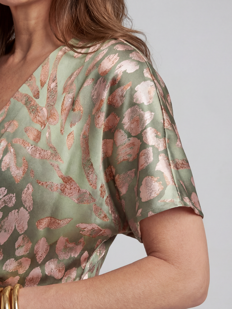ALÉVANE | Robe Midi à Imprimé Abstrait Coralie