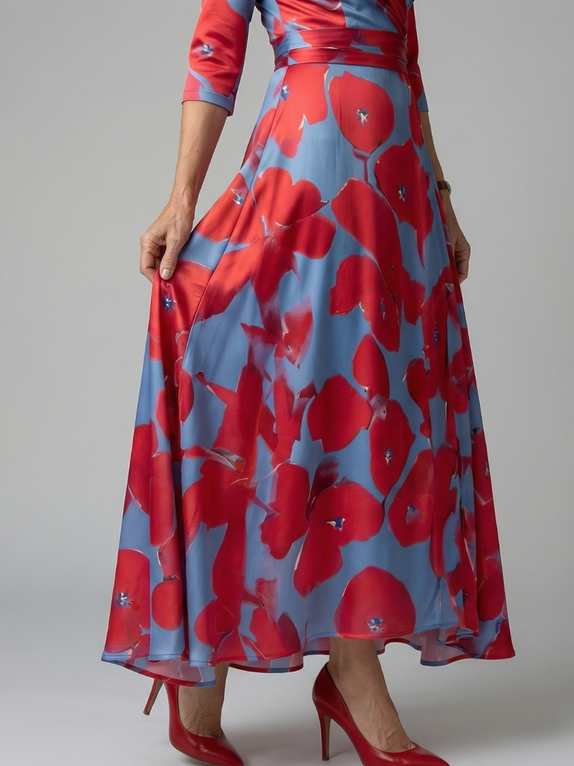 ALÉVANE | Robe Midi Croisée à Col Celine