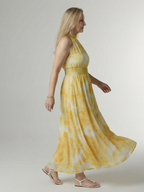 ALÉVANE | Robe Midi à Encolure Halter Froncée Sylin