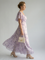 ALÉVANE | Robe Midi à Manches Volantes Vaelis