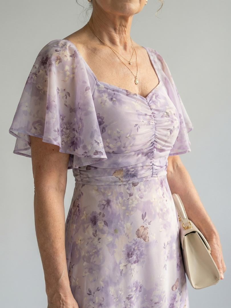 ALÉVANE | Robe Midi à Manches Volantes Vaelis