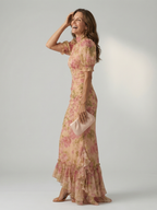 ALÉVANE | Robe Maxi à Col Montant Doux Vianne
