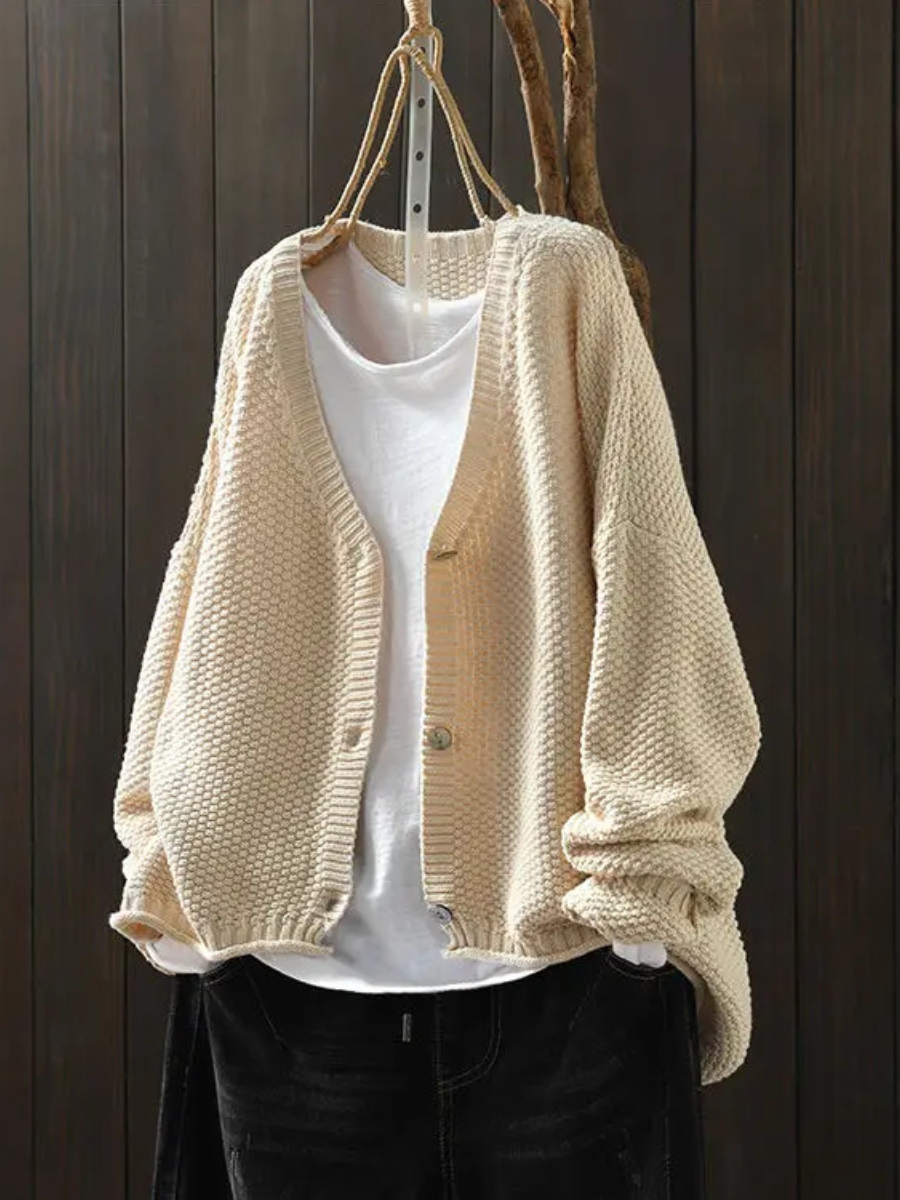 ALÉVANE | Cardigan Maille Épaisse Col V Élina