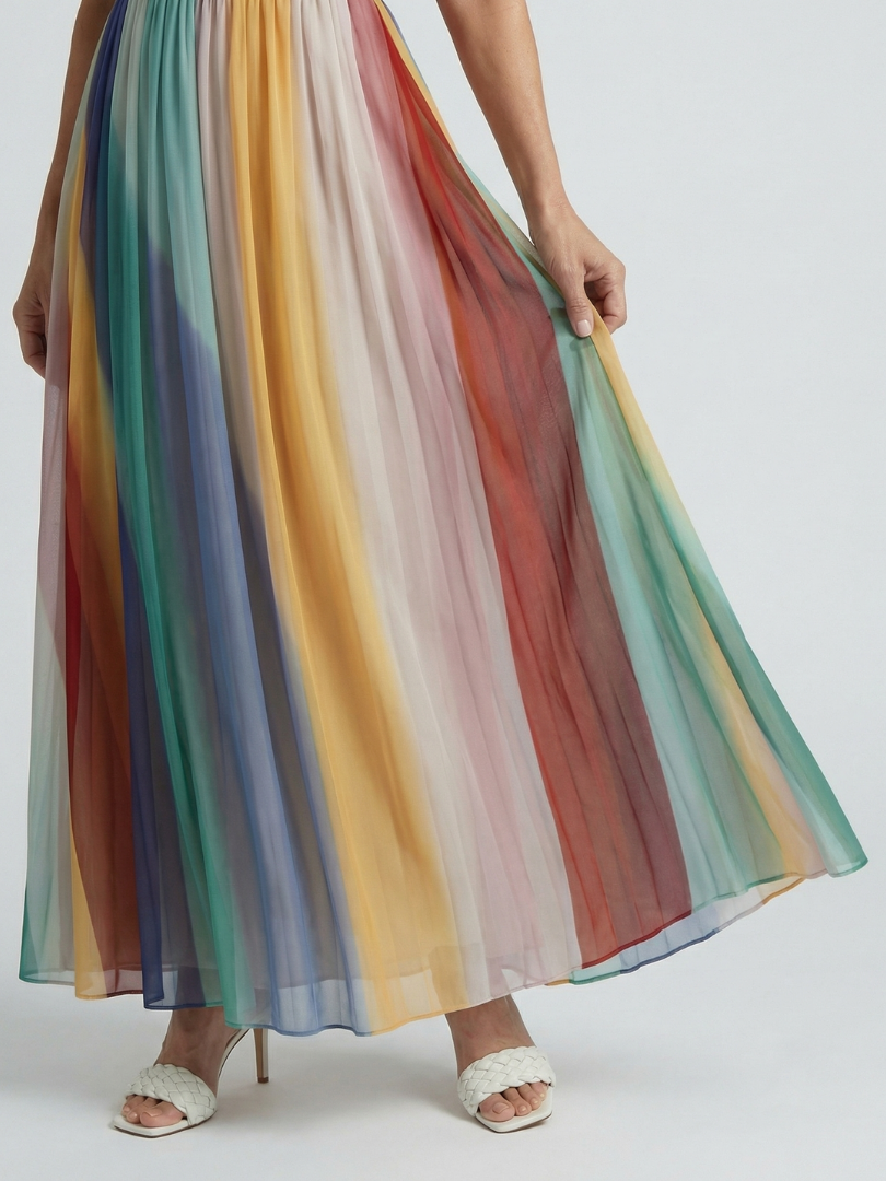 ALÉVANE | Robe Maxi à Rayures Légères Sereine