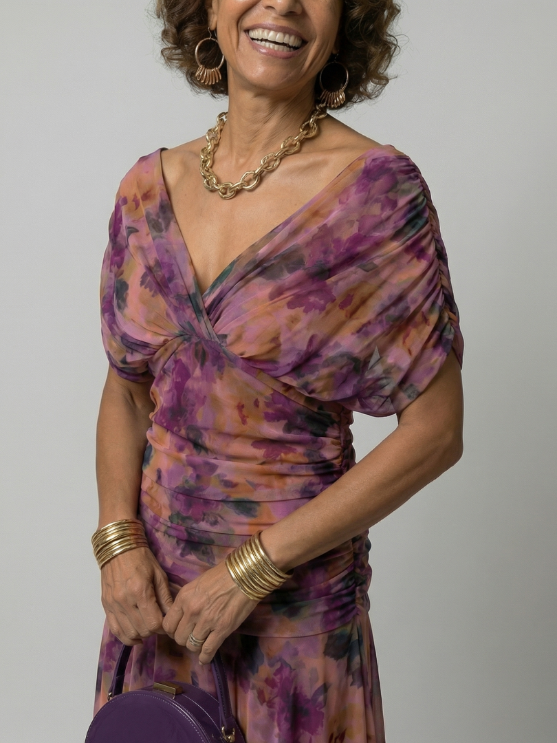 ALÉVANE | Robe Midi Décontractée à Épaules Dénudées Calen