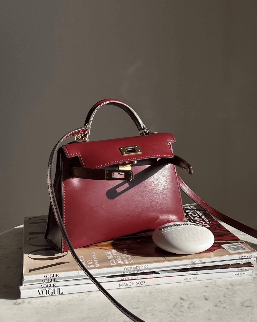 ALÉVANE | MINI SAC EN CUIR BORDEAUX ÉLÉGANT