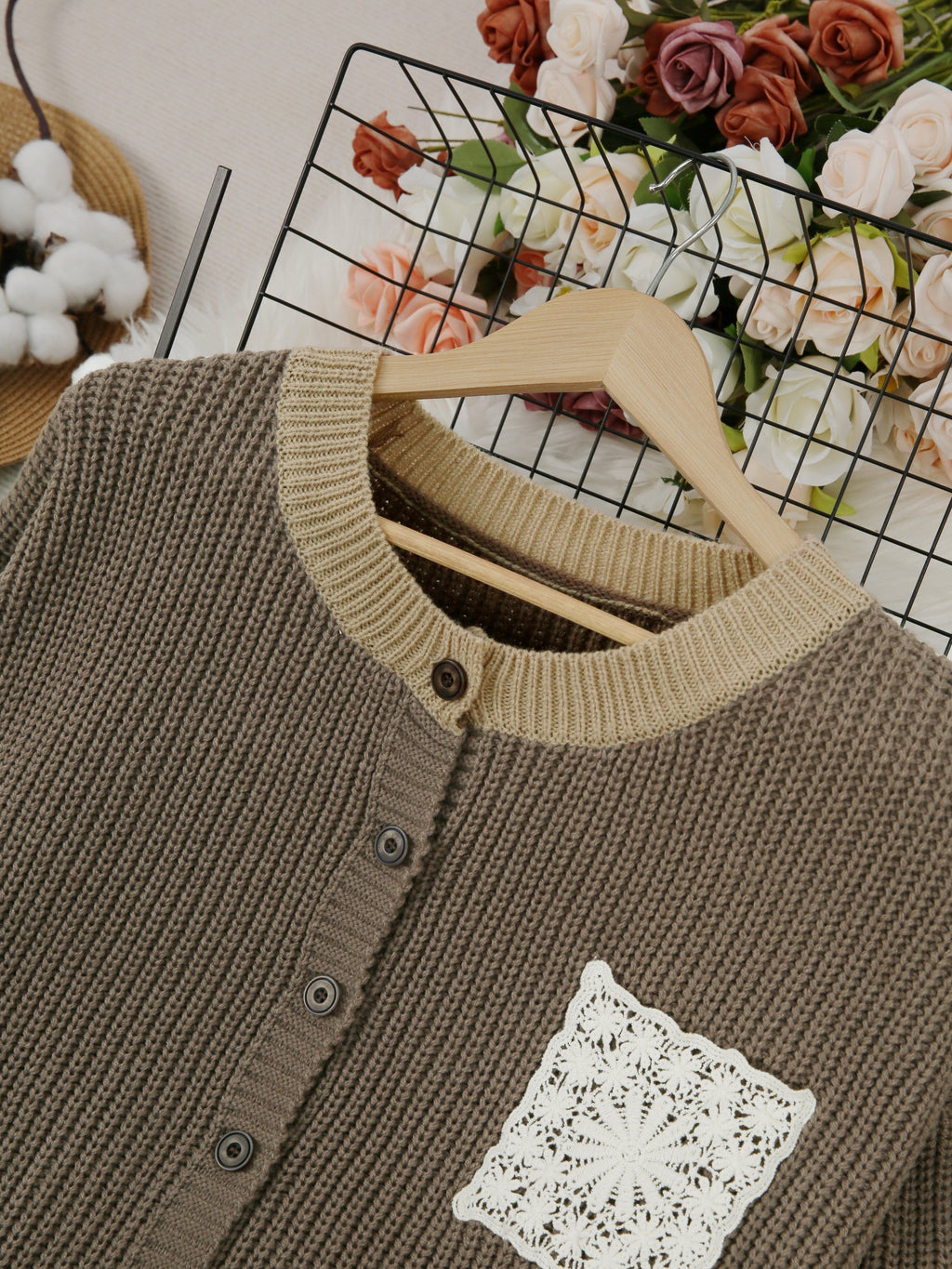 ALÉVANE | Cardigan Long Poche Dentelle Claire