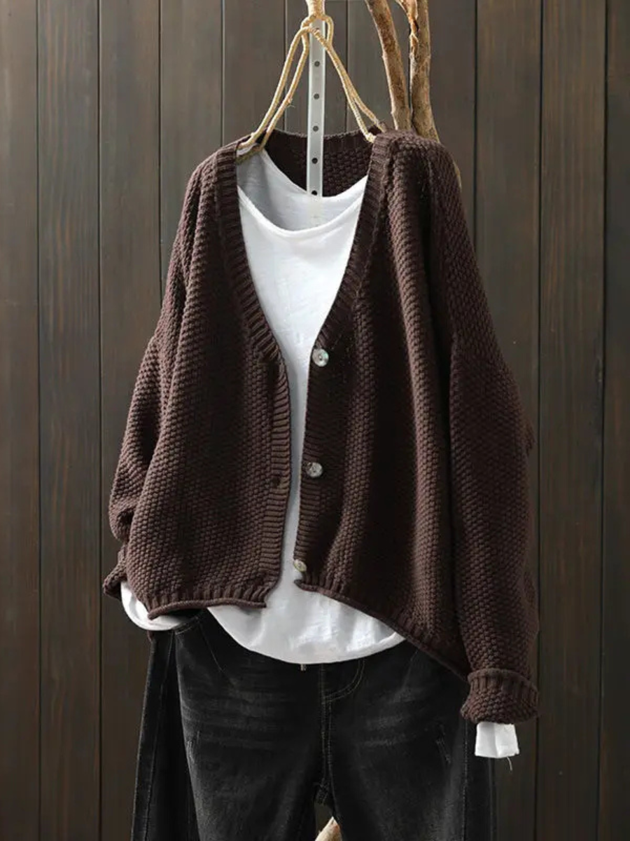 ALÉVANE | Cardigan Maille Épaisse Col V Élina