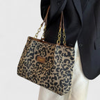 ALÉVANE | SAC SHOPPING EN TOILE MOTIF LÉOPARD