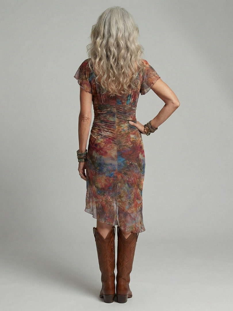 ALÉVANE | Robe Midi Halter Silencieuse Aeris
