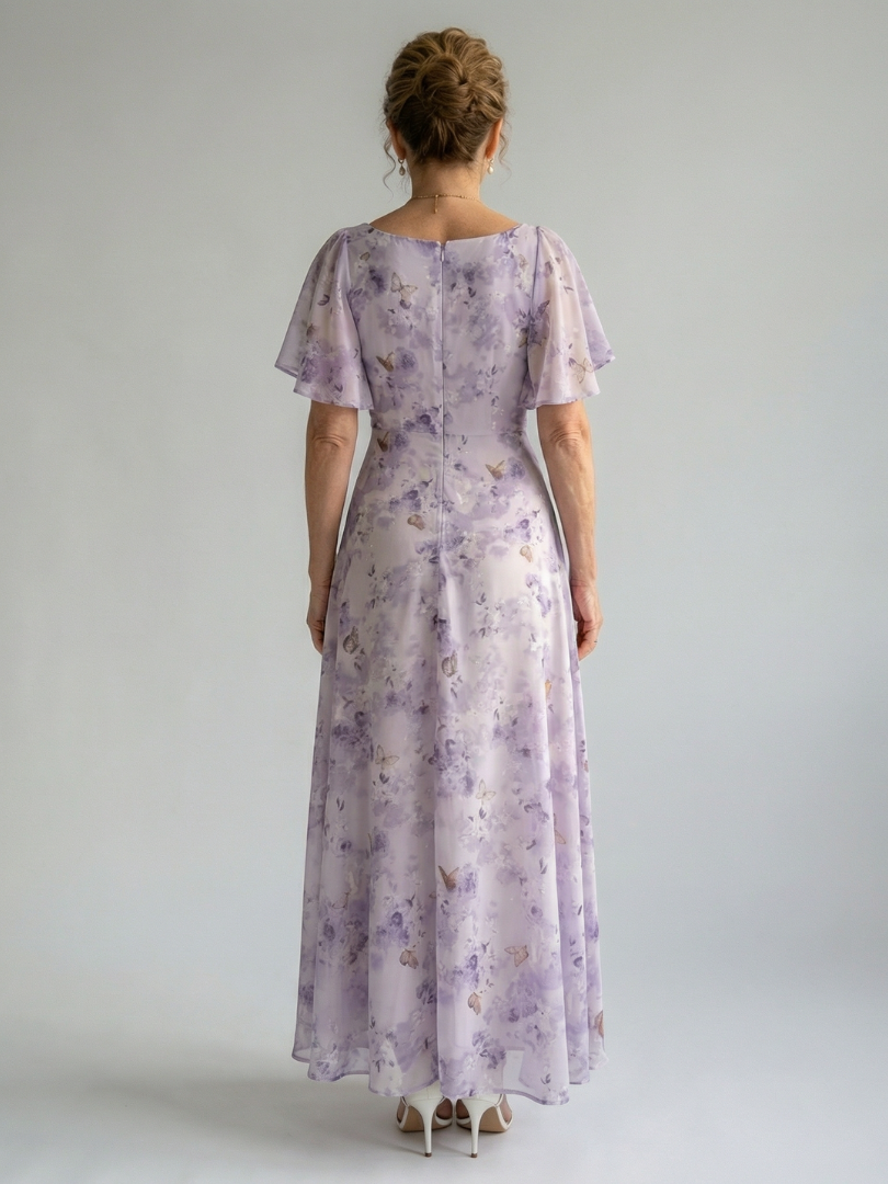 ALÉVANE | Robe Midi à Manches Volantes Vaelis