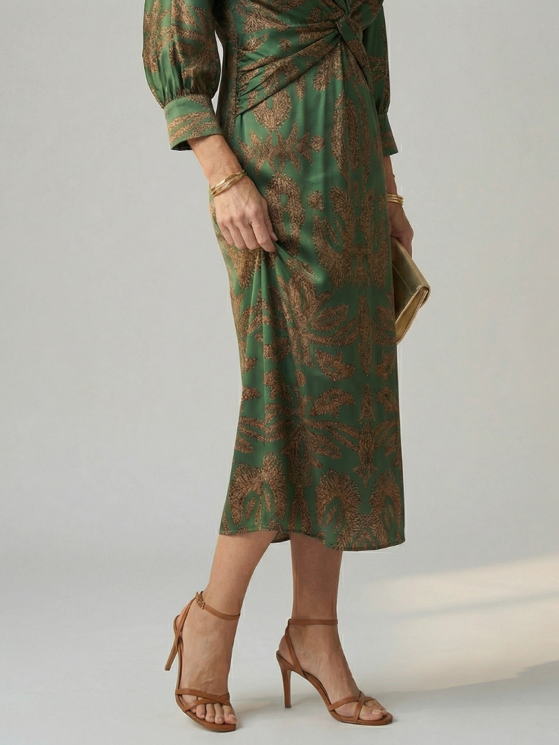 ALÉVANE | Robe Midi Wrap Naturelle Lune