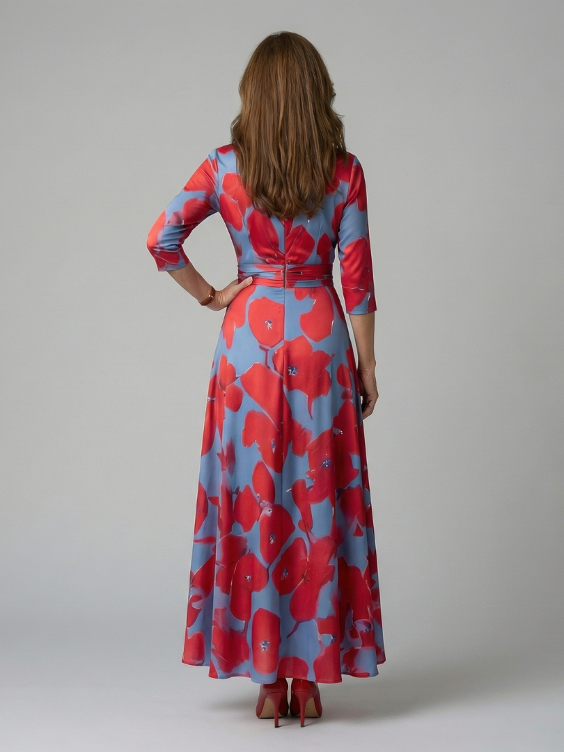 ALÉVANE | Robe Midi Croisée à Col Celine