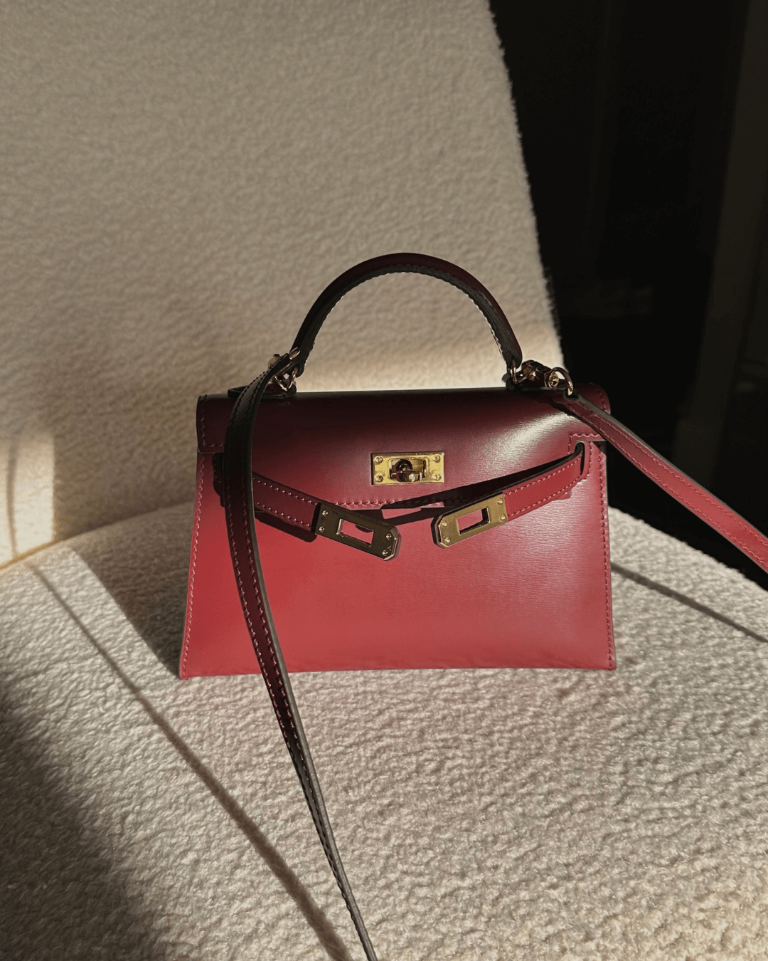 ALÉVANE | MINI SAC EN CUIR BORDEAUX ÉLÉGANT