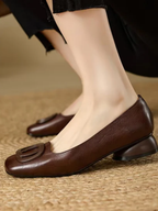 ALÉVANE | Ballerines en Cuir Bout Carré Margot