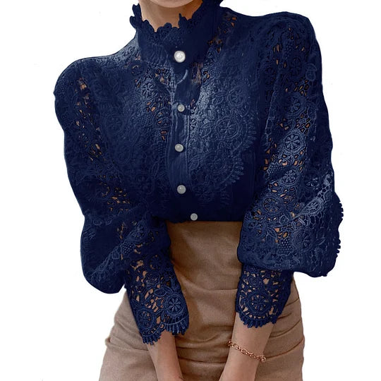 ALÉVANE | Chemise à manches longues avec dentelle et détails Tove