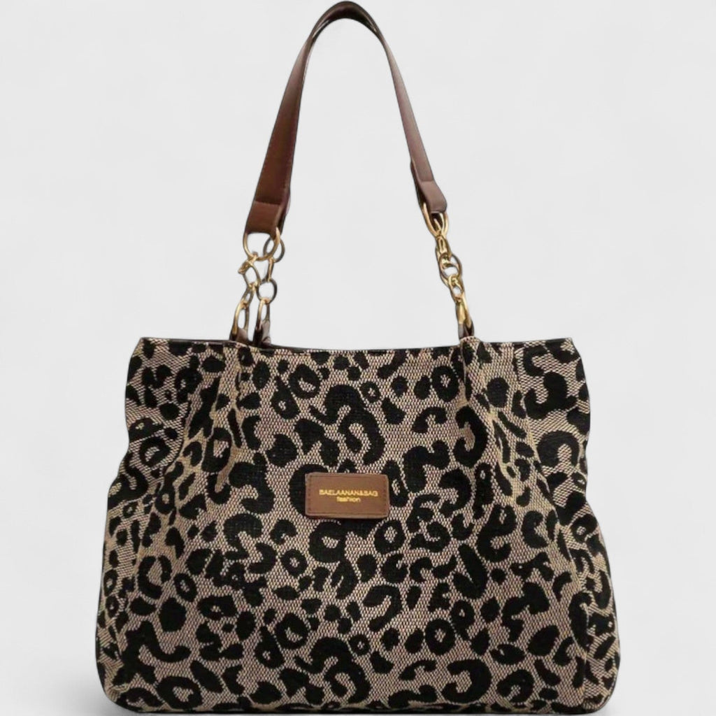 ALÉVANE | SAC SHOPPING EN TOILE MOTIF LÉOPARD