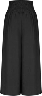 ALÉVANE | Pantalon large pour femme avec taille smockée